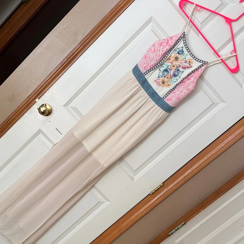 Flying Tomato Pink and Cream Maxi Dress - Picture 1 of 7